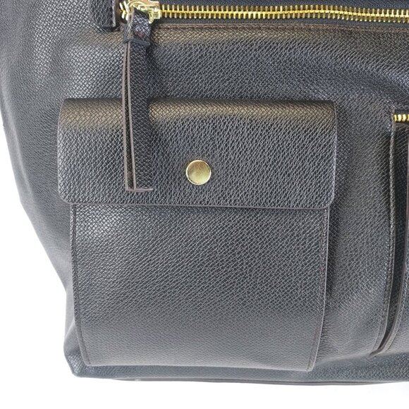 Liz Claiborne Shoulder Purse Tote Bag Black Faux Pebbled Leather Lined Pockets - Picture 4 of 16